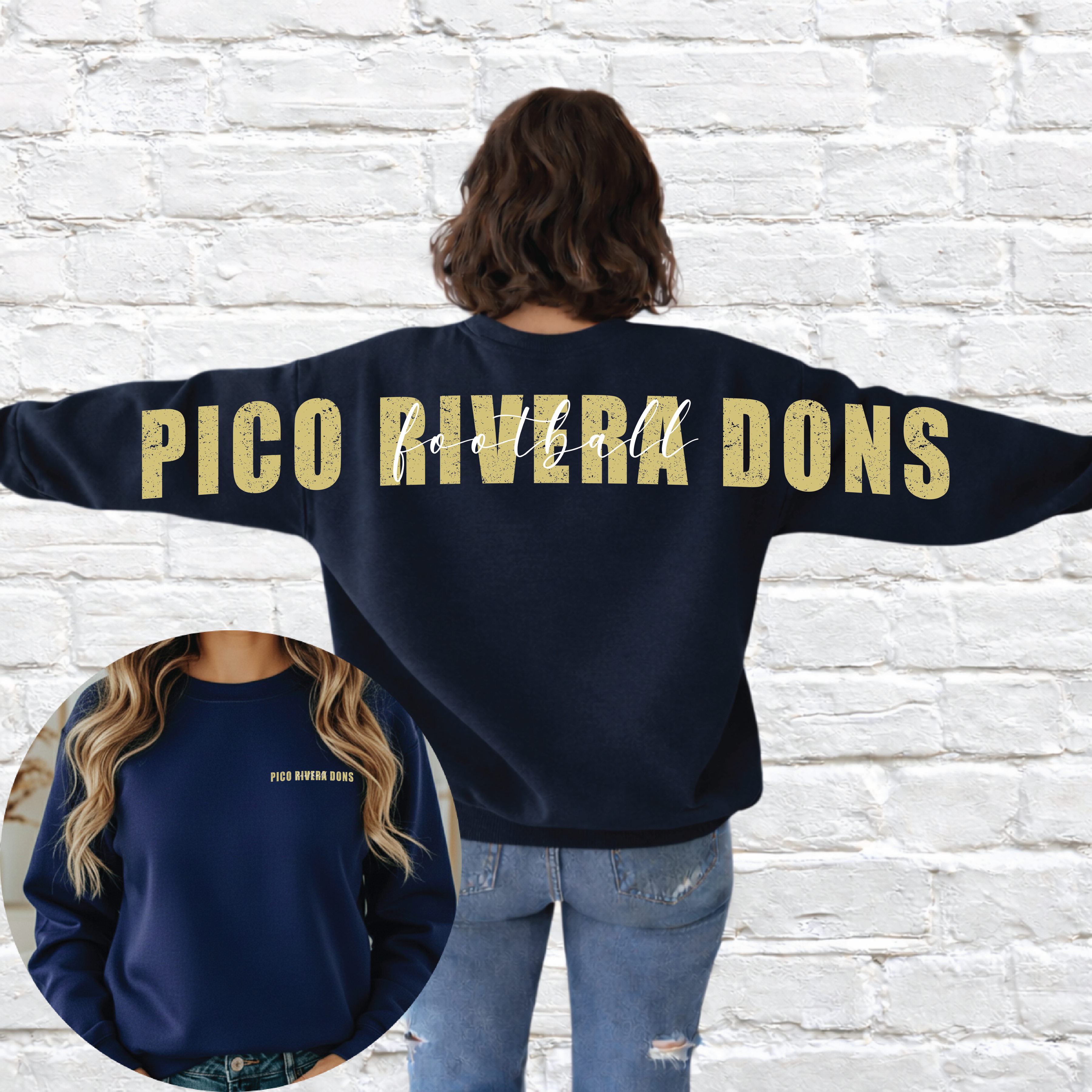 Crewneck Distressed Big Back with Front Print